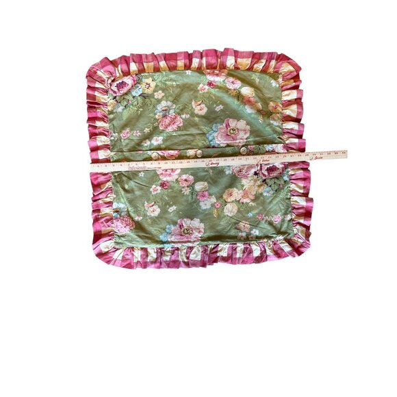 2 vintage Captured In Time by RobynPandolph  Floral Square Ruffled Pillowcases - Picture 8 of 10